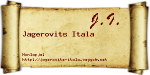 Jagerovits Itala névjegykártya